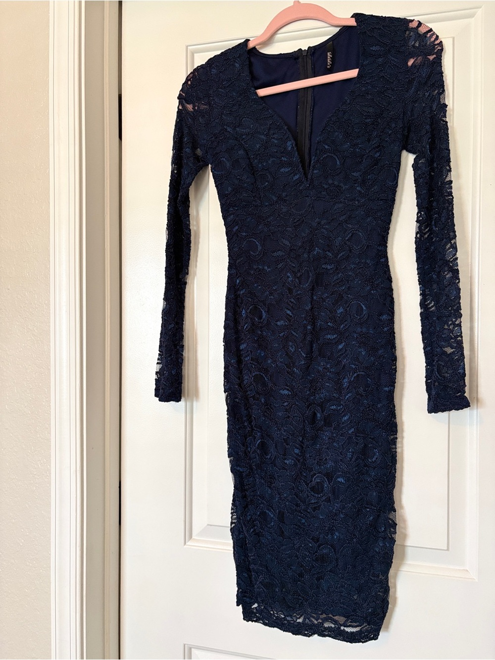 Lulu’s Navy Lace Long-Sleeve Dress